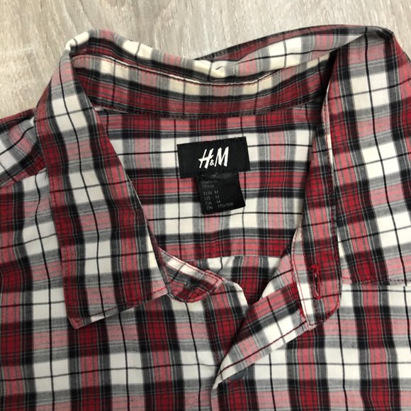 H&M Men's Plaid Button Down Shirt M - Picture 2 of 4